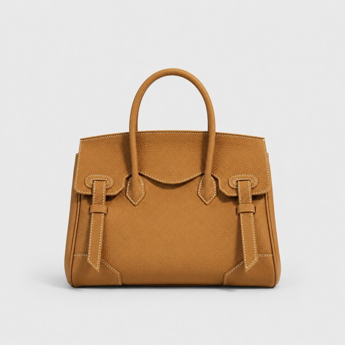 VALENORA Brittany amber genuine leather tote bag with structured design and clean lines